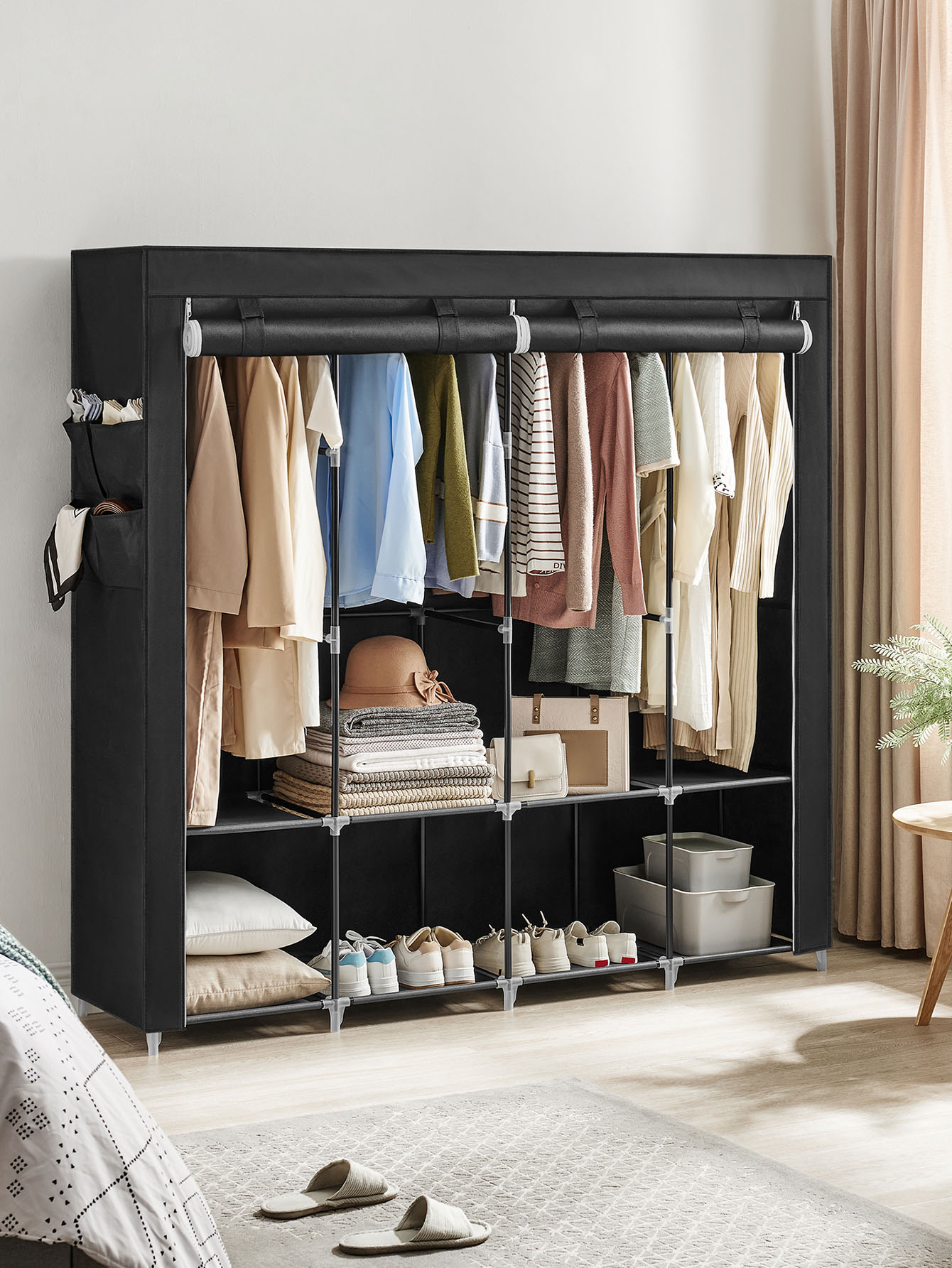 Wardrobe Closet Portable Fabric Cover - Lemari Portabel, Organizer Lemari Pakaian dengan