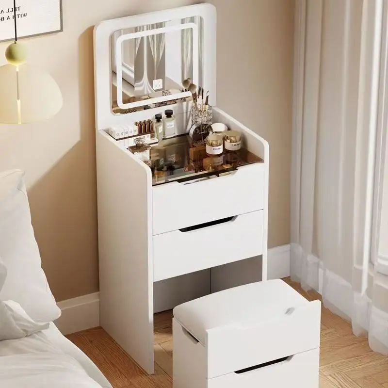 Dressing Table Vanity With Lighted Mirror - Meja Rias Modern Warna Putih dengan