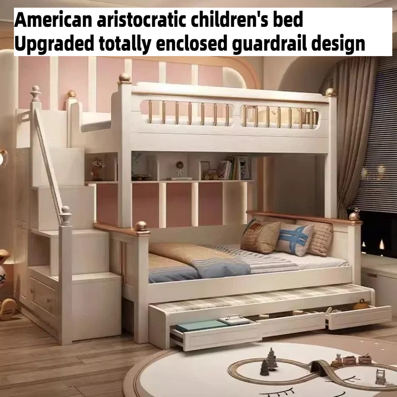 King Size Bed Frame With Storage Drawers - Tempat Tidur Anak Loft Kayu 135x190cm,