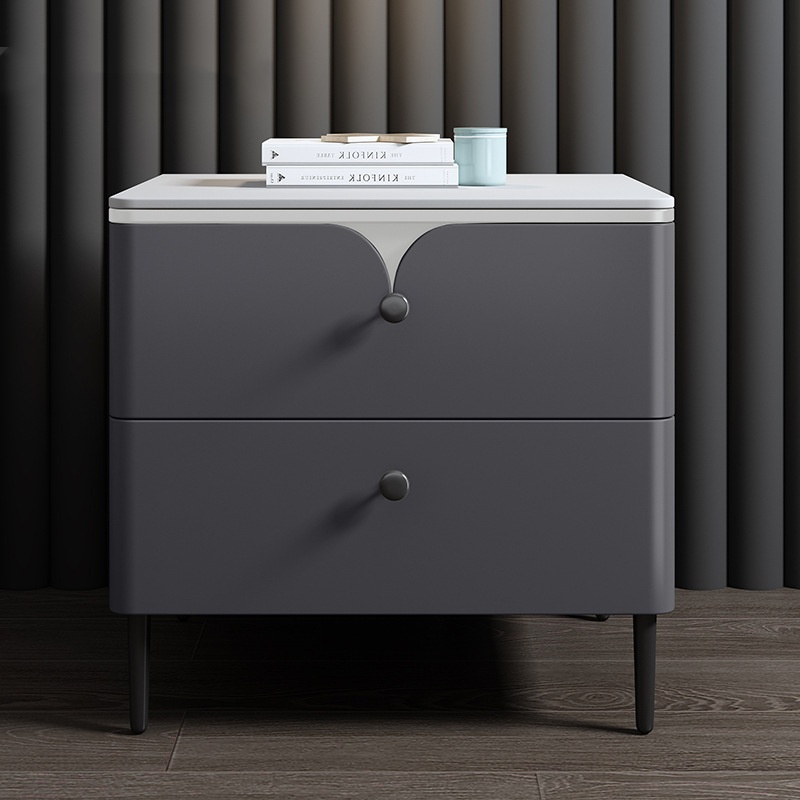 Solid Wood Nightstand 2 Drawers - Meja Samping Tempat Tidur Kayu Solid
