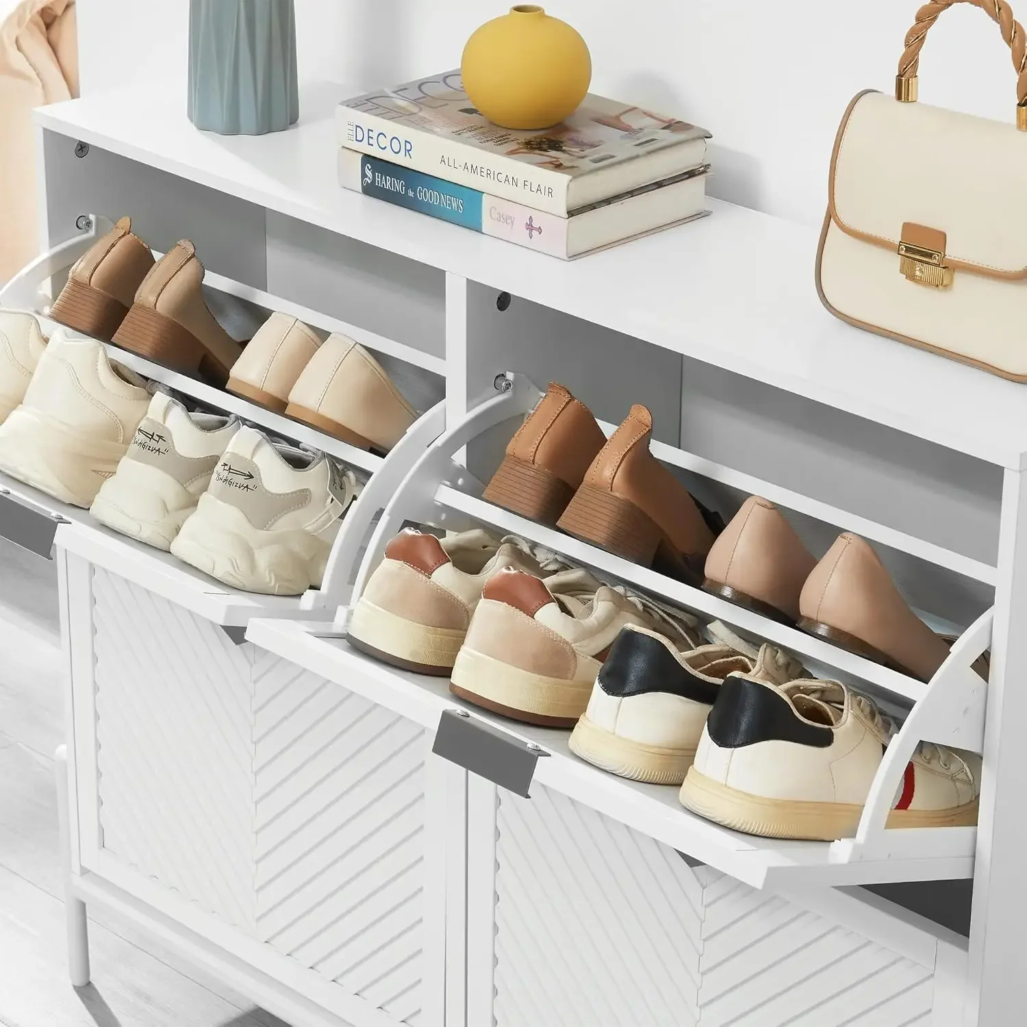Lemari Sepatu dengan 4 Laci Li - Shoe Rack Cabinet Narrow Entryway ulasan dan harga