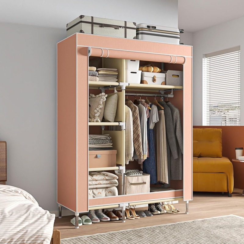 Lemari Pakaian Portabel, Lemar - Wardrobe Closet Portable Fabric Cover ulasan dan harga