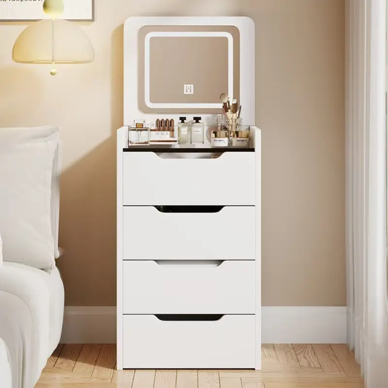 Meja Rias Modern Warna Putih d - Dressing Table Vanity With Lighted Mirror ulasan dan harga