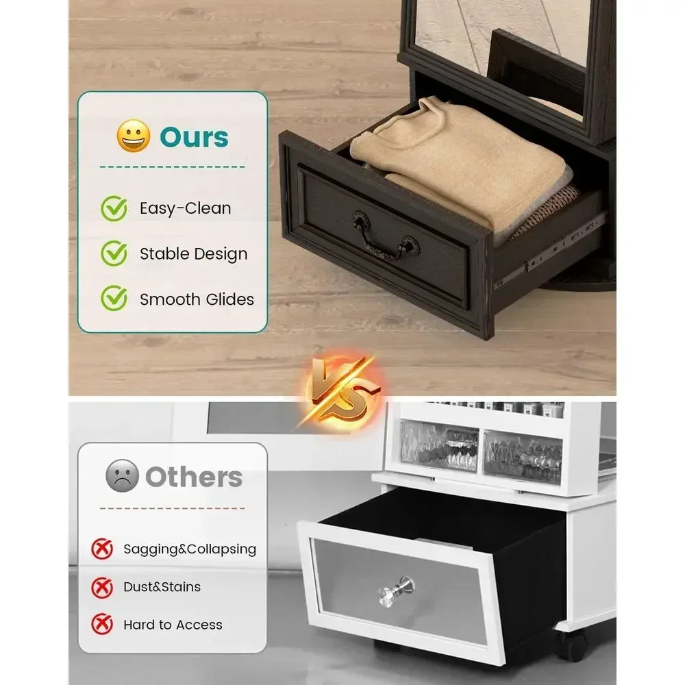 360 °   Lemari Perhiasan yang  - Full Length Mirror Jewelry Armoire ulasan dan harga