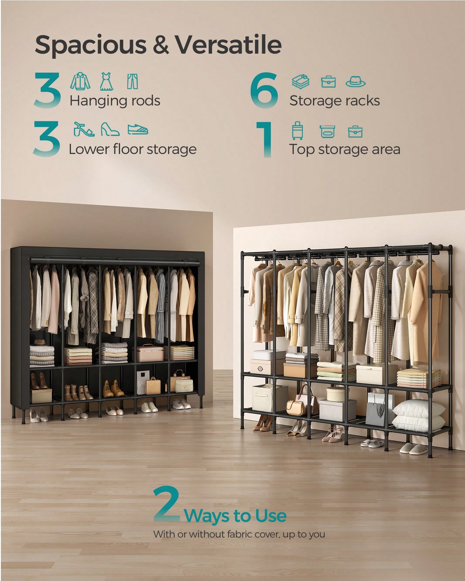 Lemari Pakaian Portabel Tahan  - Wardrobe Closet Portable Fabric Cover ulasan dan harga